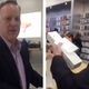 Sean Spicer buying products at the Apple Store, which definitely weren’t immediately hacked by foreign governments (Screenshots from Periscope)